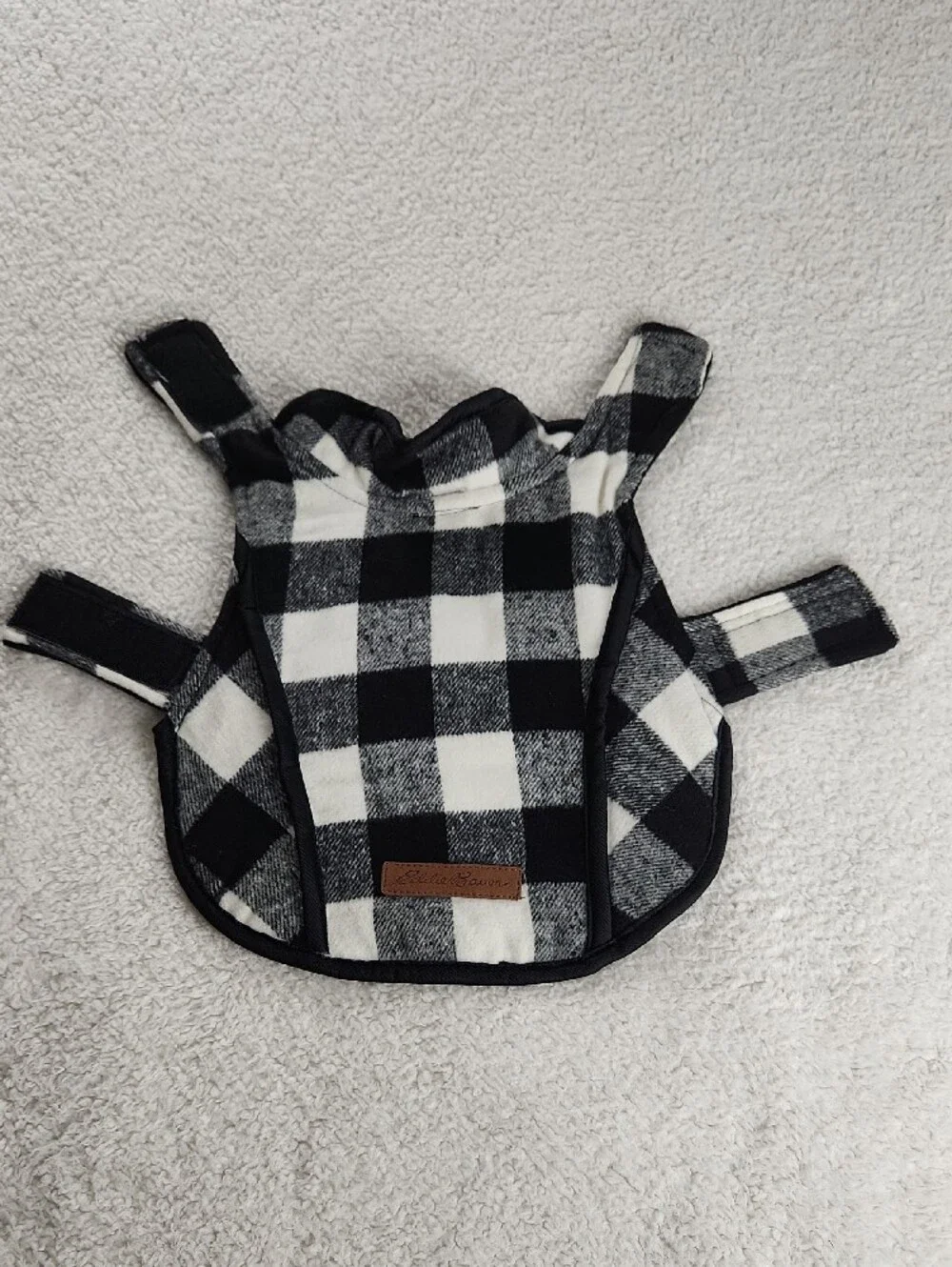 Eddie Bauer Black Pet Fleece Buffalo Plaid Jacket White Black Small